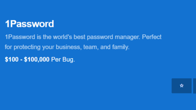 Screesnhot Taken From- https://bugcrowd.com/agilebits