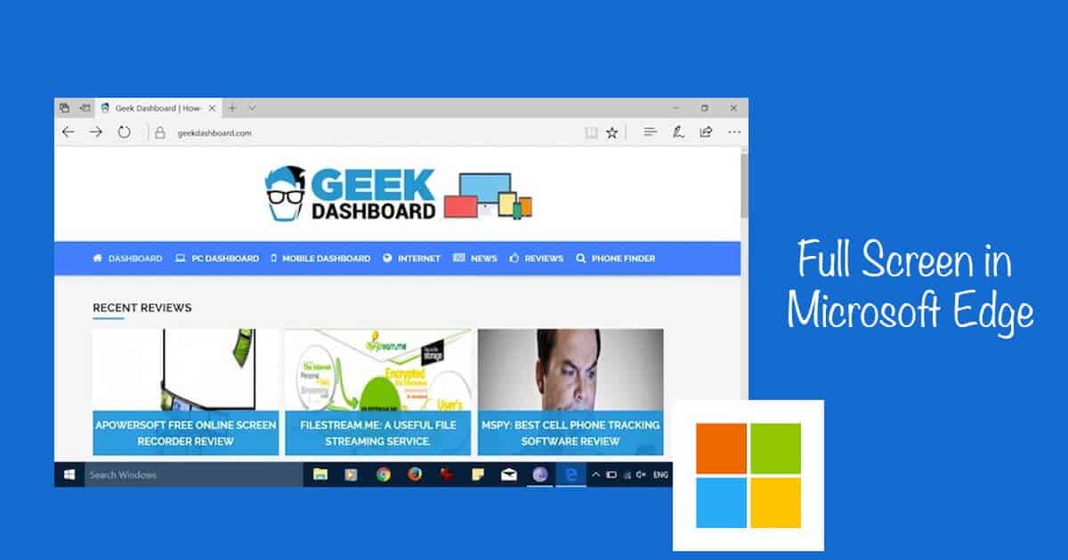 How To Access Full Screen Mode On Microsoft Edge