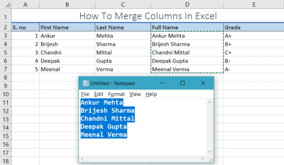 How To Merge Columns in Microsoft Excel Without Data Loss