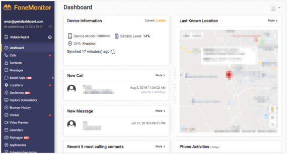 FoneMonitor - Activity Dashboard