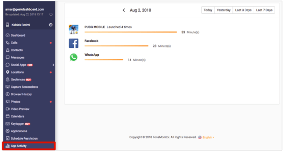 FoneMonitor - App Activity