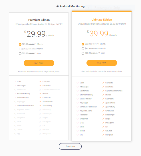 Choose from two available plans - Premium and Ultimate