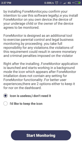 Show or Hide the FoneMonitor app icon