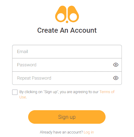 Create an account on FoneMonitor by entering email and password