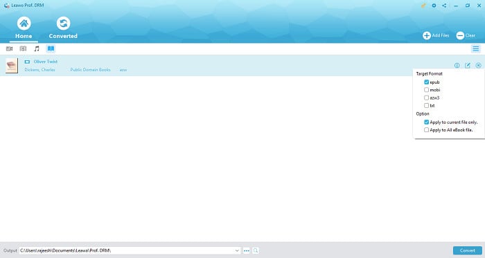 Leawo Prof. DRM Review - eBook Converter - Edit File