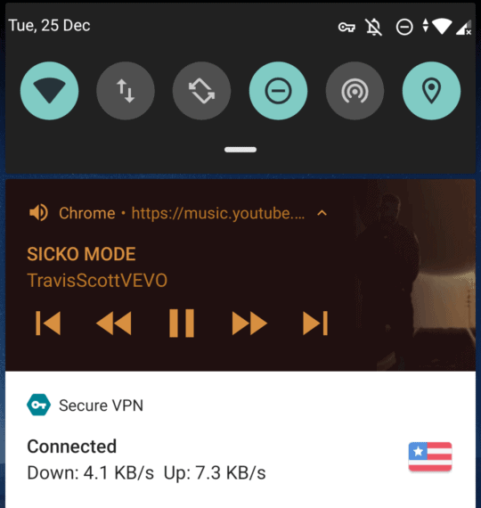 Play YouTube Music in background from the notification panel