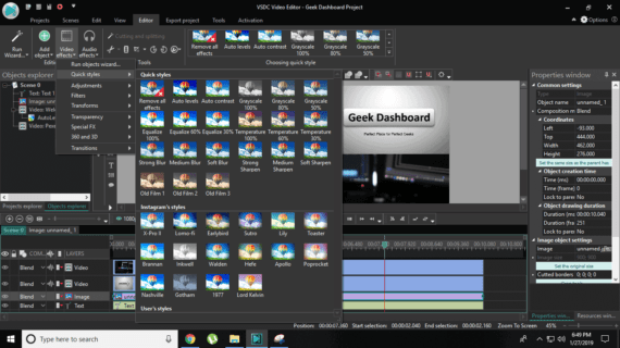 Editing tools and features (quick styles)