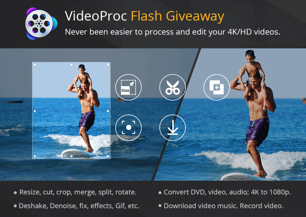 Video Proc VideoProc Giveaway - The Easiest 4K Video Editor for Windows and Mac
