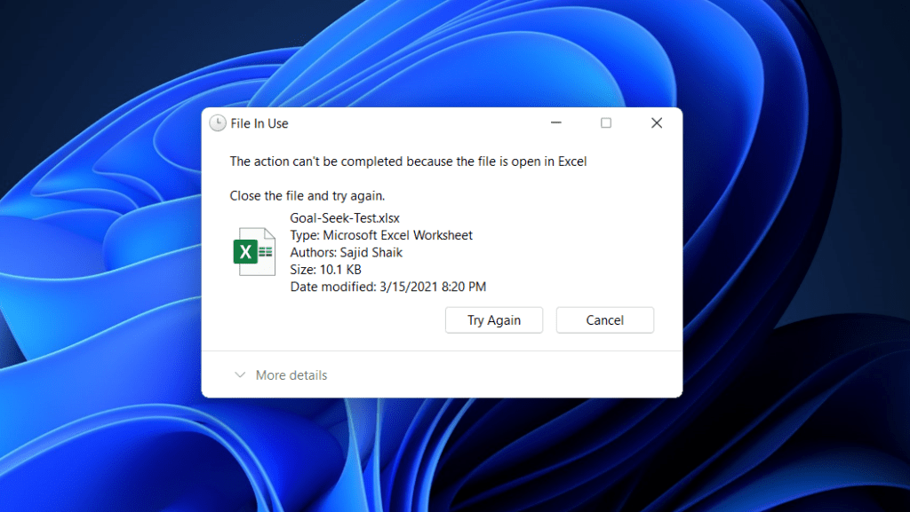  Datei kann nicht erzwungen werden: Datei wird verwendet