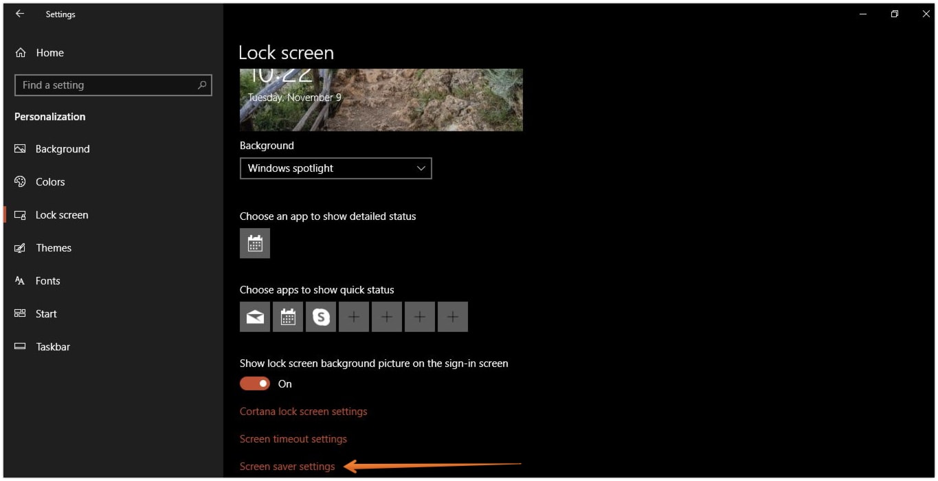 how to set a downloaded screensaver on windows 11