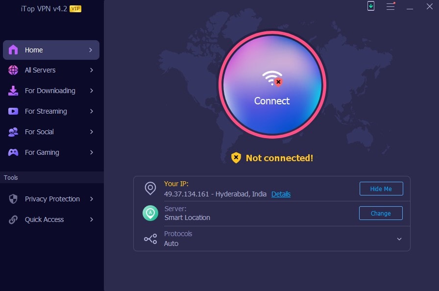 iTop VPN Homepage