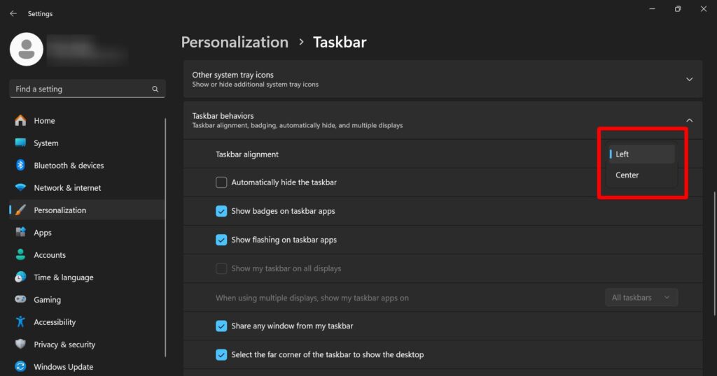 How to hide running apps from taskbar in windows 11