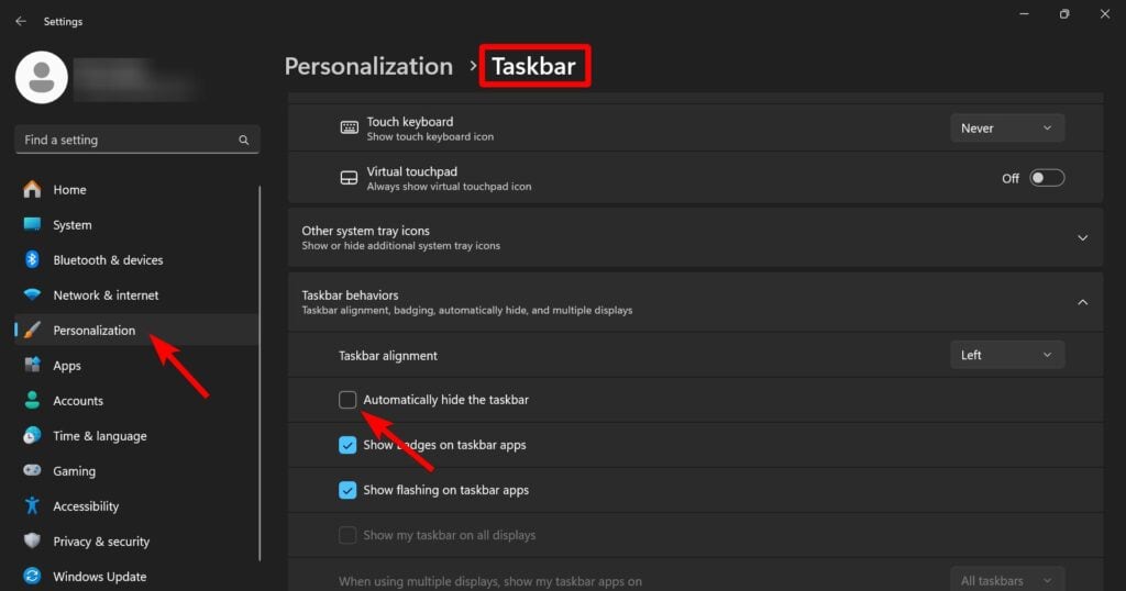 How to Hide Running Apps from Taskbar in Windows 11