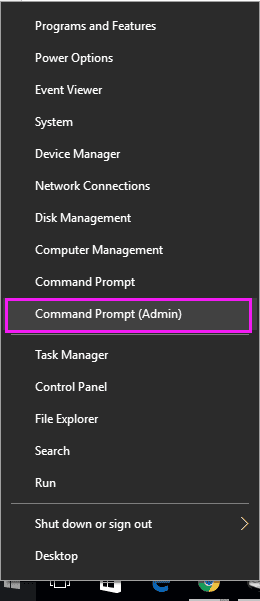 Select Command Prompt (Admin)