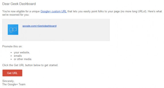 niestandardowy adres URL dla Twojej strony Google+